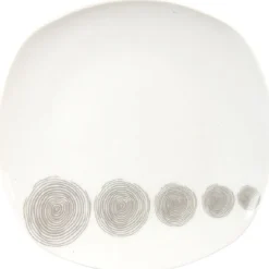 Gifi Assiette plate tourbillons gris| Vaisselle Et Accessoires De Table