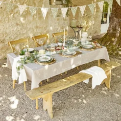 Vaisselle Et Accessoires De Table<Gifi Assiette plate Venise rebord ondulé faïence vert sauge Ø26cm