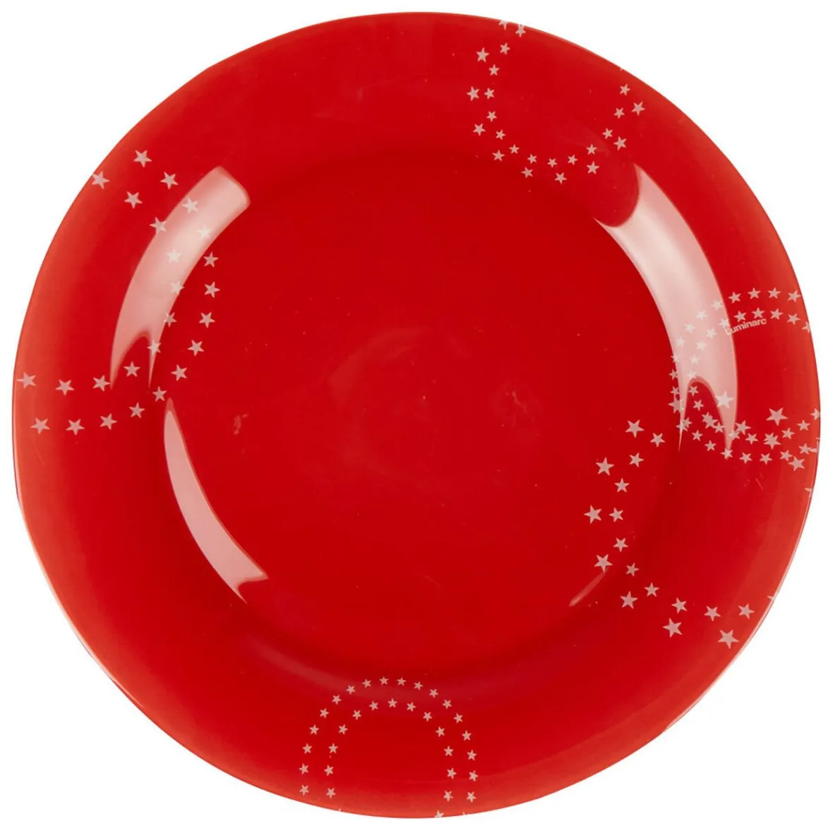 Gifi Assiette plate Zana rouge motifs étoiles blanches| Vaisselle Et Accessoires De Table