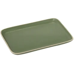 Gifi Assiette rectangulaire faïence vert 28,5x19,5cm| Vaisselle Et Accessoires De Table