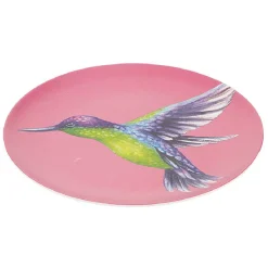 Gifi Assiette ronde en résine mélaminée design exotique| Vaisselle Et Accessoires De Table