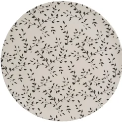 Gifi Assiette ronde fibre de bambou motif tiges et feuilles| Vaisselle Et Accessoires De Table