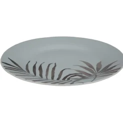 Gifi Assiette ronde plate porcelaine décor feuillage| Vaisselle Et Accessoires De Table