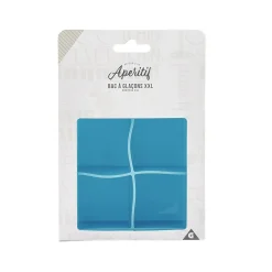 Gifi Bac à glaçons XXL 4 compartiments silicone bleu| Vaisselle Et Accessoires De Table