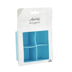 Gifi Bac à glaçons XXL 4 compartiments silicone bleu| Vaisselle Et Accessoires De Table