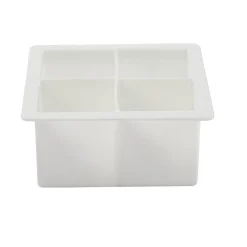 Gifi Bac à glaçons XXL 4 compartiments silicone blanc| Vaisselle Et Accessoires De Table