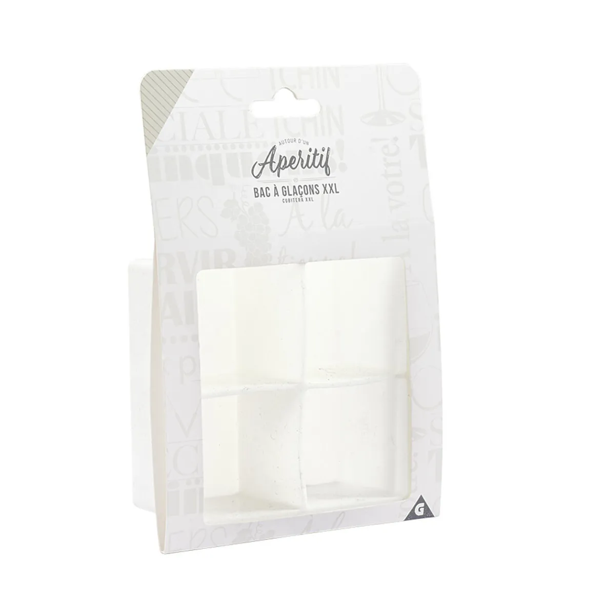Gifi Bac à glaçons XXL 4 compartiments silicone blanc| Vaisselle Et Accessoires De Table