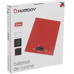 Préparation Culinaire<Gifi Balance de cuisine électronique et tactile rouge Homday