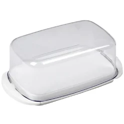 Préparation Culinaire<Gifi Beurrier socle blanc avec couvercle transparent