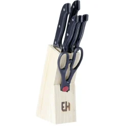 Préparation Culinaire<Gifi Bloc en bois 5 couteaux de cuisine et ciseaux