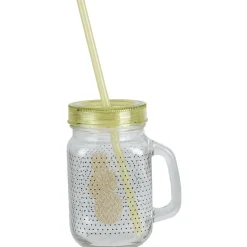 Vaisselle Et Accessoires De Table<Gifi Bocal à anse avec paille motif exotique