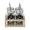 Gifi Bocal à paille x4 ardoise et support en bois| Vaisselle Et Accessoires De Table