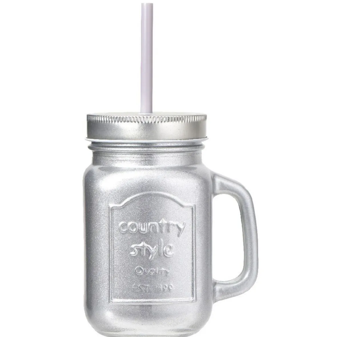Gifi Bocal avec paille argenté 460 ml| Vaisselle Et Accessoires De Table