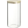 Conservation Alimentaire<Gifi Bocal carré transparent avec couvercle en bois 1,4L