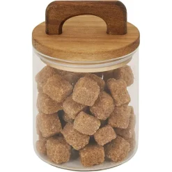 Conservation Alimentaire<Gifi Bocal de conservation 500ml en verre avec couvercle en bois Ø9,5xH10cm