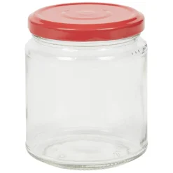 Conservation Alimentaire<Gifi Bocal en verre transparent avec couvercle rouge 300 ml x6