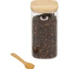 Conservation Alimentaire<Gifi Bocal en verre transparent 1,25L avec couvercle et cuillère en bambou