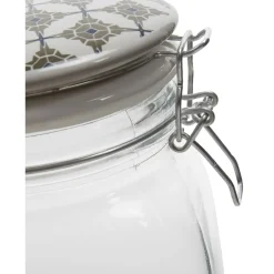 Conservation Alimentaire<Gifi Bocal hermétique carré en verre couvercle motif ciment 1,5 L