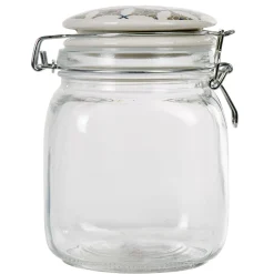 Conservation Alimentaire<Gifi Bocal hermétique carré en verre couvercle motif ciment 1 L