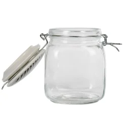 Conservation Alimentaire<Gifi Bocal hermétique carré en verre couvercle motif ethnique 1 L