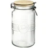 Conservation Alimentaire<Gifi Bocal hermétique rond transparent avec couvercle en bambou H20 cm