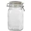 Gifi Bocal hermétique transparent avec couvercle design ethnique 1,5 L| Conservation Alimentaire