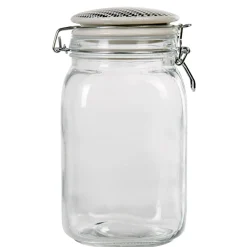 Gifi Bocal hermétique transparent avec couvercle design ethnique 1,5 L| Conservation Alimentaire