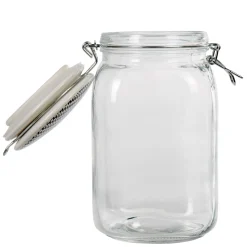 Gifi Bocal hermétique transparent avec couvercle design ethnique 1,5 L| Conservation Alimentaire