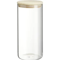 Conservation Alimentaire<Gifi Bocal rond transparent avec couvercle en bois 1,4L