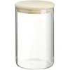 Conservation Alimentaire<Gifi Bocal rond transparent avec couvercle en bois 1L