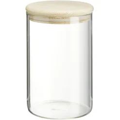 Conservation Alimentaire<Gifi Bocal rond transparent avec couvercle en bois 1L