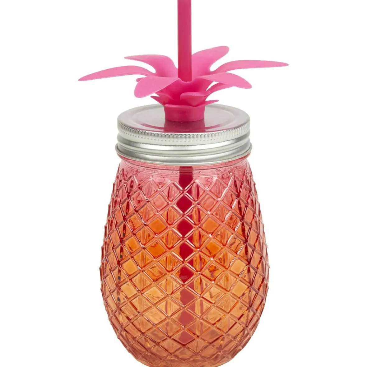 Vaisselle Et Accessoires De Table<Gifi Bocal verre et paille ananas coloré