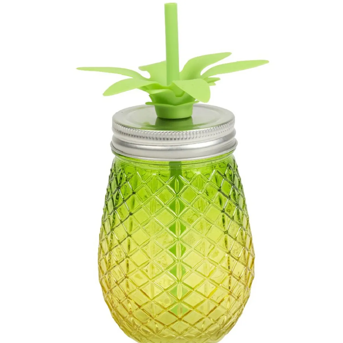 Vaisselle Et Accessoires De Table<Gifi Bocal verre et paille ananas coloré