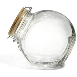 Conservation Alimentaire<Gifi Bocal verre transparent 2,1L avec couvercle bambou et clip en fer