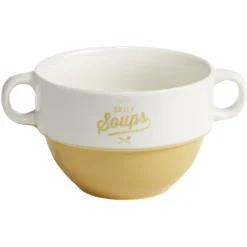 Gifi Bol à soupe en faïence bicolore 600 ml| Vaisselle Et Accessoires De Table