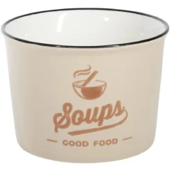 Gifi Bol à soupe inscription Soups Good Food 500ml| Vaisselle Et Accessoires De Table