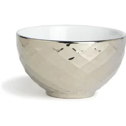 Gifi Bol céramique argenté, Ø 11 cm, 2 modèles| Vaisselle Et Accessoires De Table