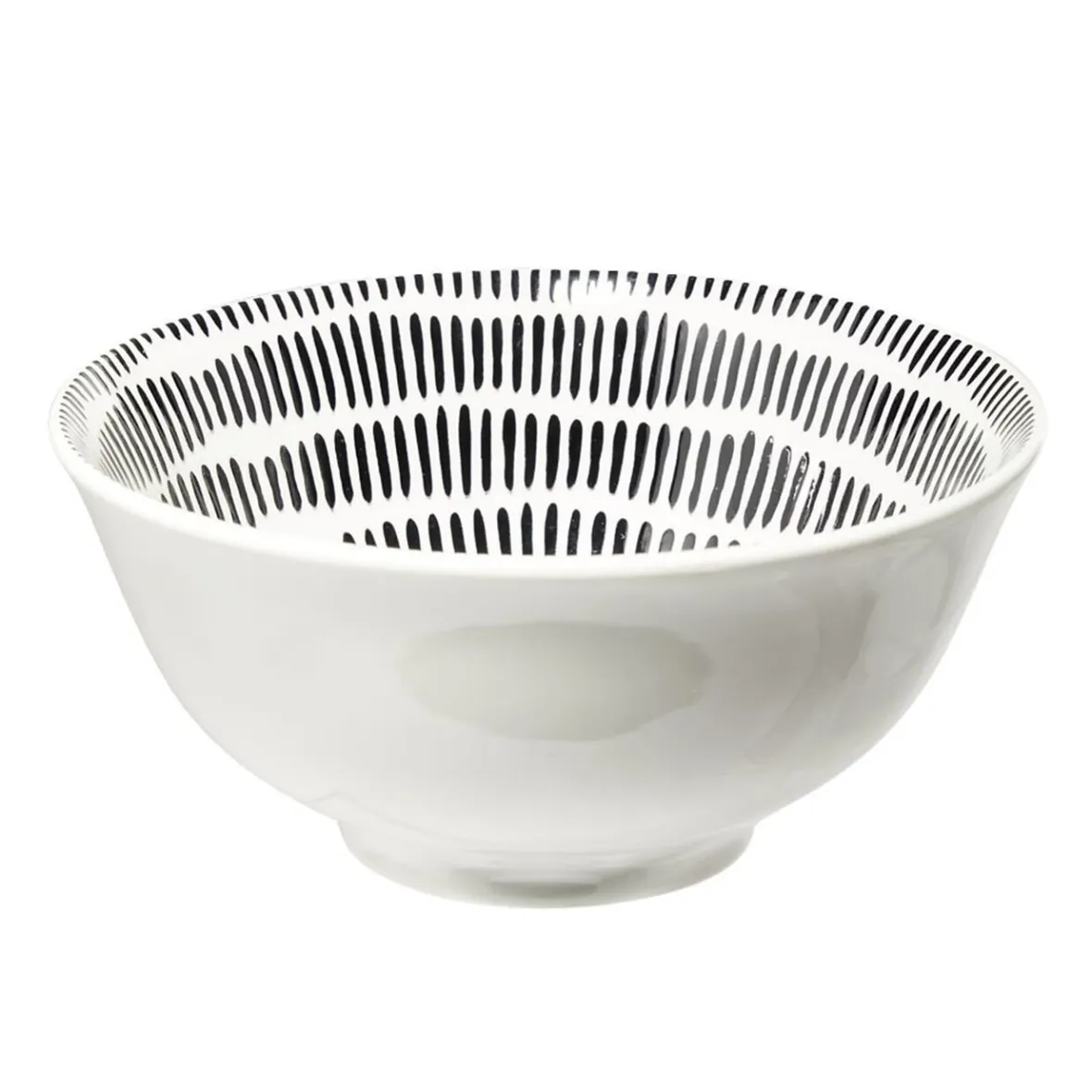 Vaisselle Et Accessoires De Table<Gifi Bol Dakar en porcelaine blanc et motif noir Ø16xH7,8cm
