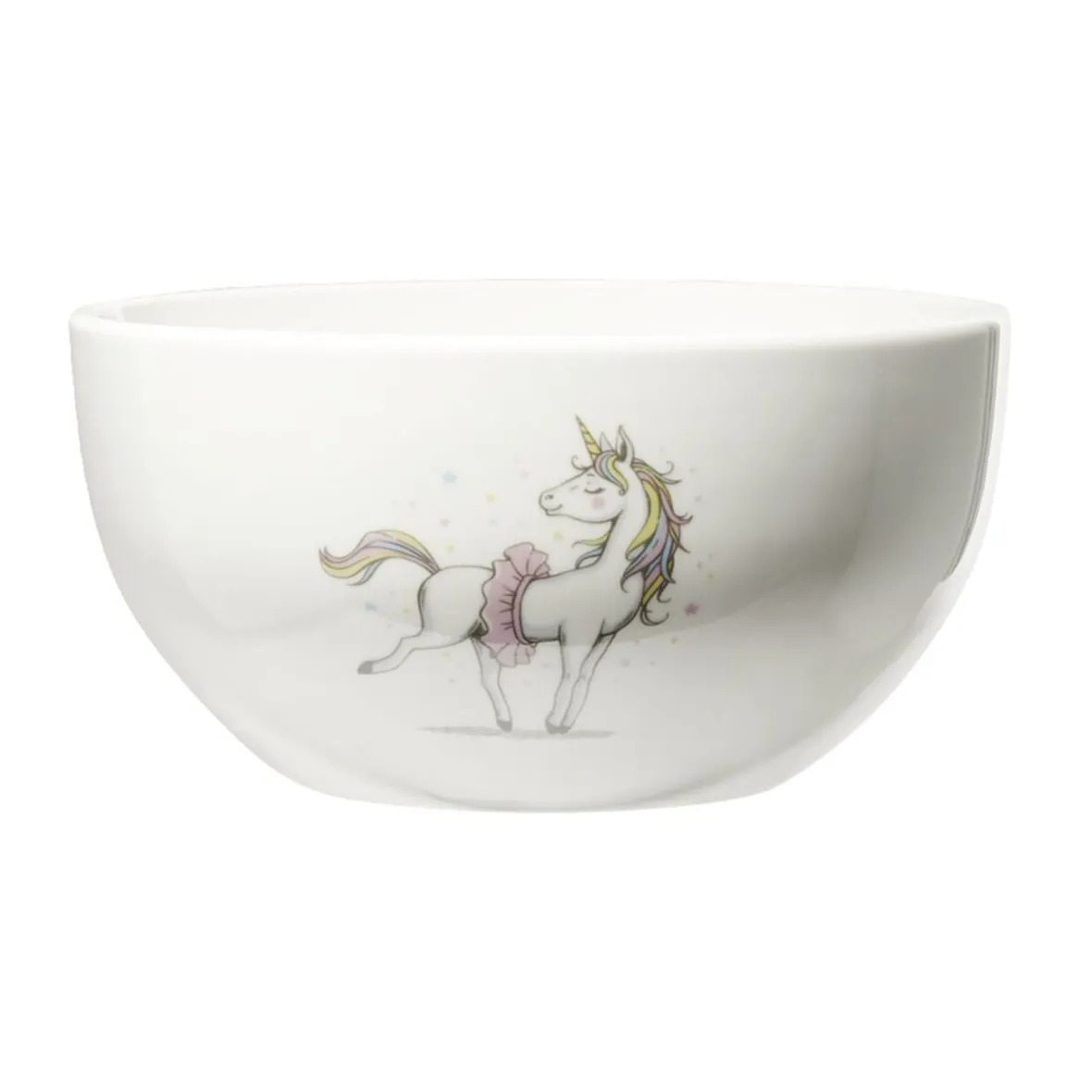 Vaisselle Et Accessoires De Table<Gifi Bol en porcelaine blanc pour enfant motif licorne Ø14xH7cm
