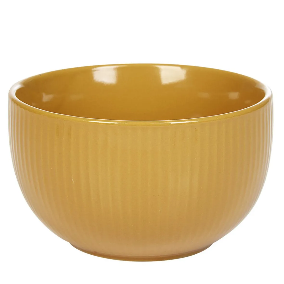 Vaisselle Et Accessoires De Table<Gifi Bol en porcelaine jaune moutarde avec rainures verticales en relief