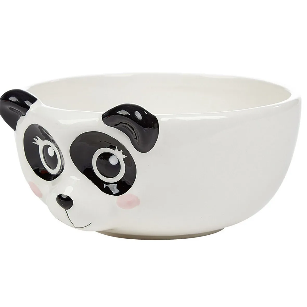Gifi Bol forme tête de panda en faïence noir et blanc| Vaisselle Et Accessoires De Table