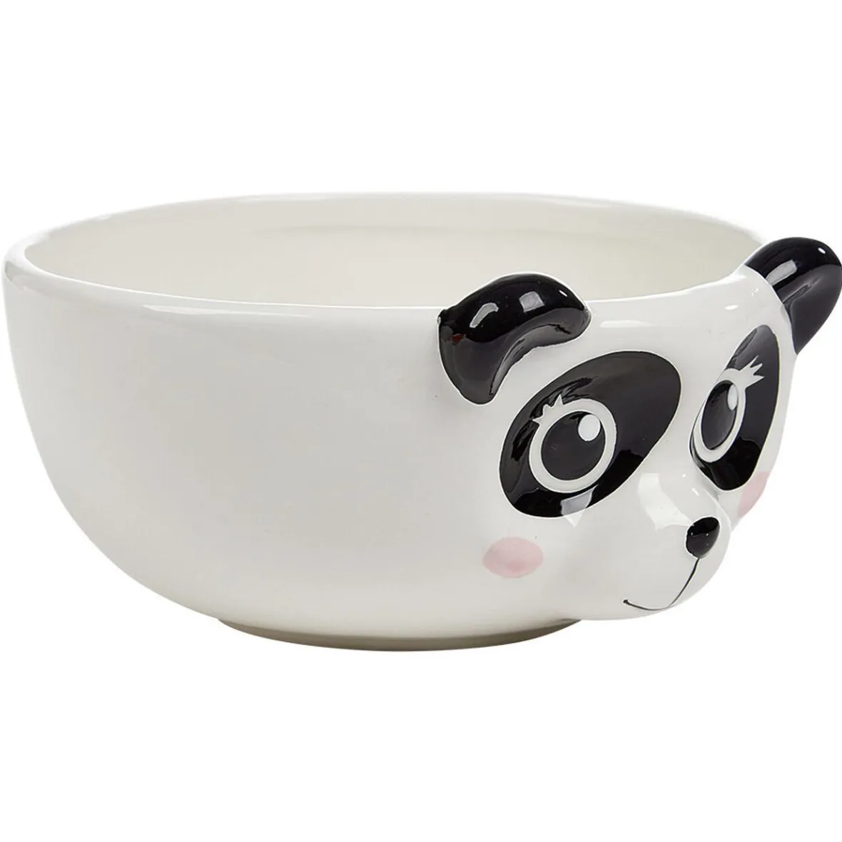 Gifi Bol forme tête de panda en faïence noir et blanc| Vaisselle Et Accessoires De Table