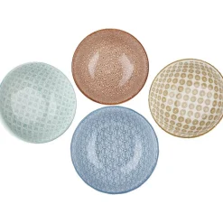 Gifi Bol japonais motif géométrique 4 couleurs x4| Vaisselle Et Accessoires De Table