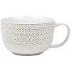 Gifi Bol jumbo blanc à motif taupe| Vaisselle Et Accessoires De Table