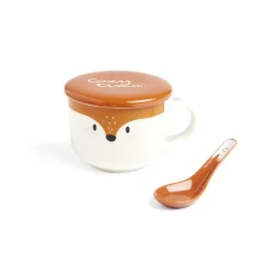 Gifi Bol jumbo 62cl avec cuillère et couvercle renard| Vaisselle Et Accessoires De Table