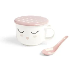 Gifi Bol jumbo 62cl avec cuillère et couvercle blush girly| Vaisselle Et Accessoires De Table