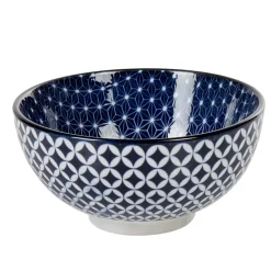 Gifi Bol rond Olympe motif graphique bleu blanc| Vaisselle Et Accessoires De Table