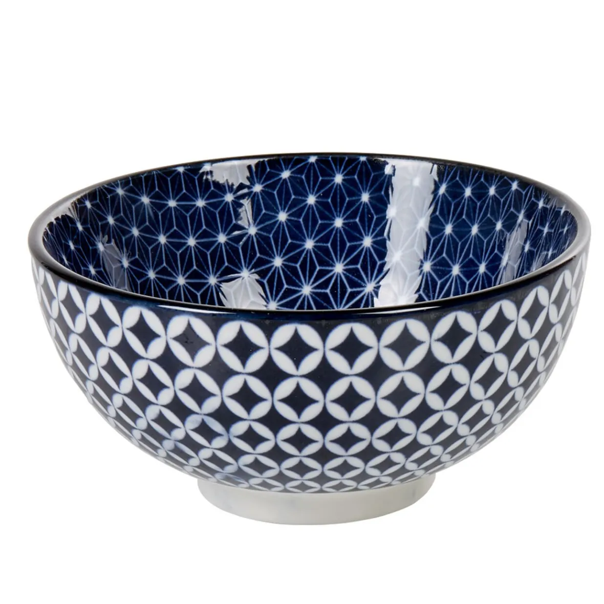Gifi Bol rond Olympe motif graphique bleu blanc| Vaisselle Et Accessoires De Table