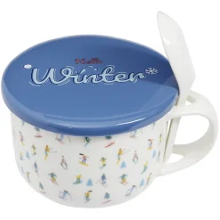 Gifi Bol soupe jumbo 62cl et cuillère porcelaine fun| Vaisselle Et Accessoires De Table