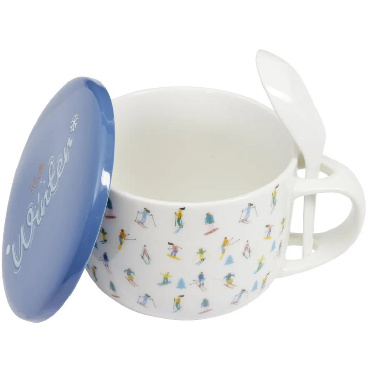 Gifi Bol soupe jumbo 62cl et cuillère porcelaine fun| Vaisselle Et Accessoires De Table